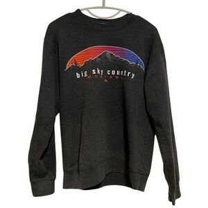 Montana Big Sky Country Graphic Gray Sweatshirt Size Small